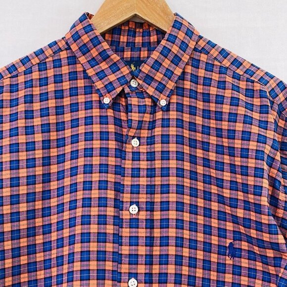 Ralph Lauren Check Button Down Shirt Mens Large Tall Church Wedding Dress Shirt - Picture 6 of 13